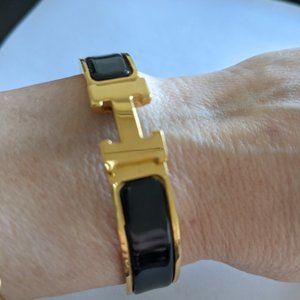 Hermès Black Gold Clic 'H' Bracelet